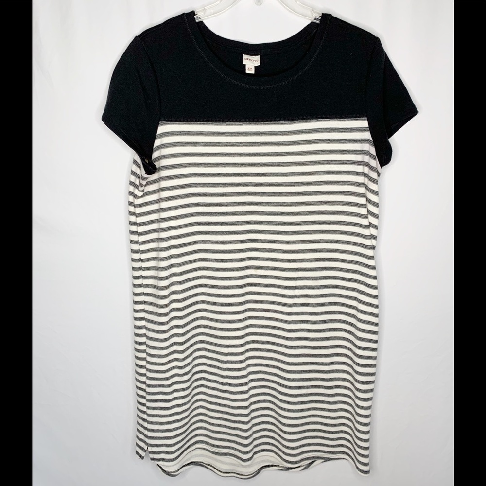 Merona Dress Black & White Stripe XXL